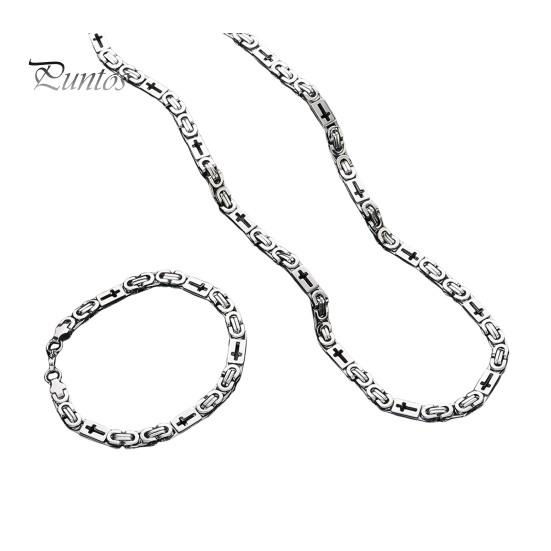 

Унисекс ожерелье браслет толстая цепь гладкая поверхность нержавеющая сталь мужские запястье и шея ювелирные изделия для повседневной носки клубные вечеринки серебряный