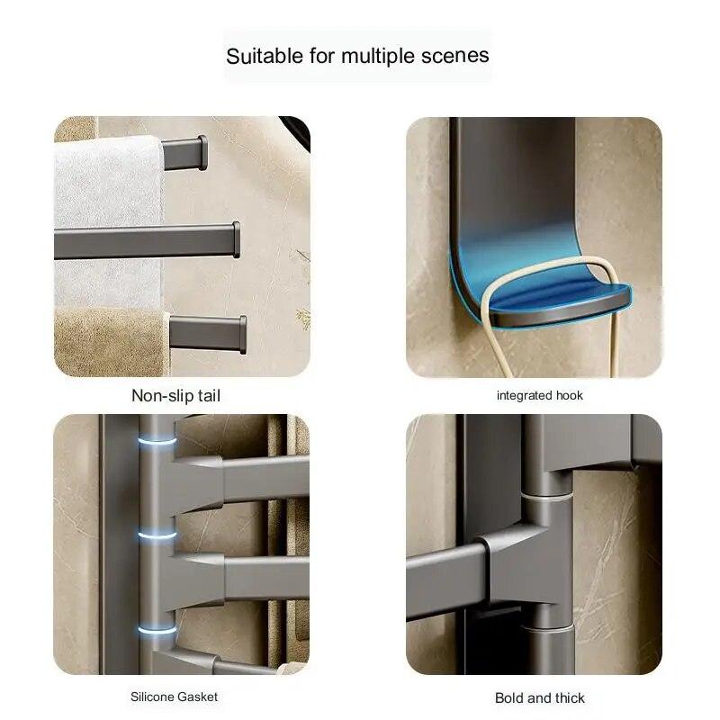 Banyo Havlu Askısı Katlanabilir Çamaşır Askısı Duvar Tipi Kendinden Yapışkanlı Banyo Havlu Askısı Düzenleyici Aksesuarları