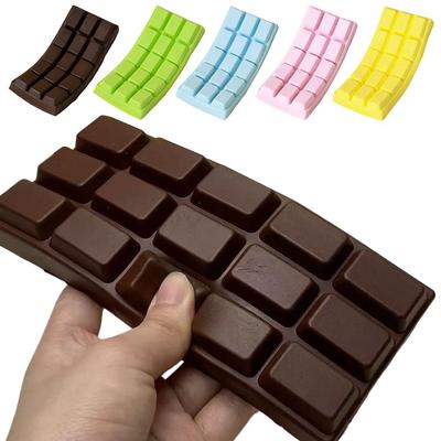 16cm Simulated Chocolate Bar Squeeze Toy, PU Slow Rebound Stress Relief Fidget Toy Party Gift For Adult Kids