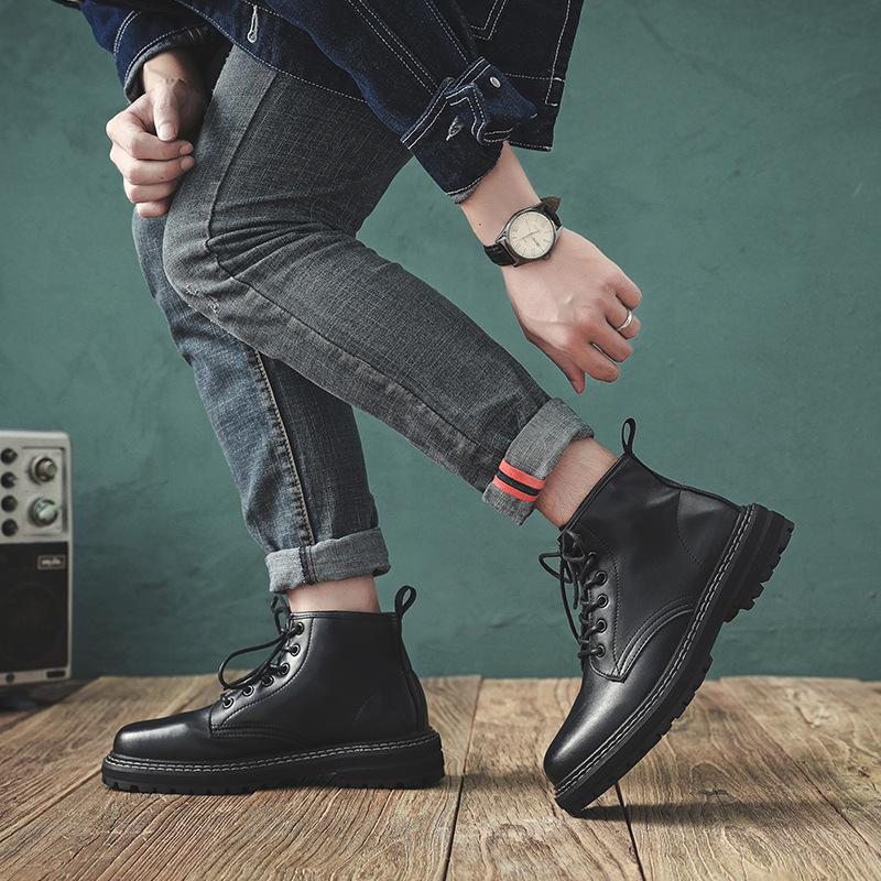 

Мужские ботинки Martin Boots Men s British And Korean Version, универсальные мужские ботинки средней высоты, повседневные ботинки Military Boots Tide Shoes 6028-L 44