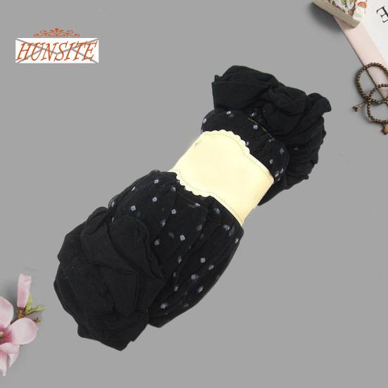 10 Pairs Women Summer Socks Dot Print See-through Mesh Ultra Thin Elastic Sweat Absorption Anti-slip Contrast Color Lady Mid Tube Socks Footwear