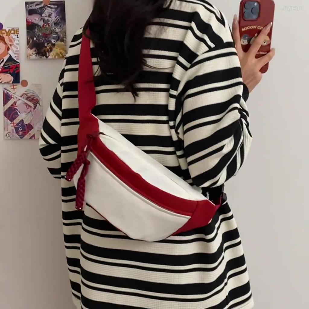 Banana Pouch Contrast Color Chest Bag Half Moon Bag Fanny Packs Crossbody Waist Pack Large Capcity Running Waist Pouch