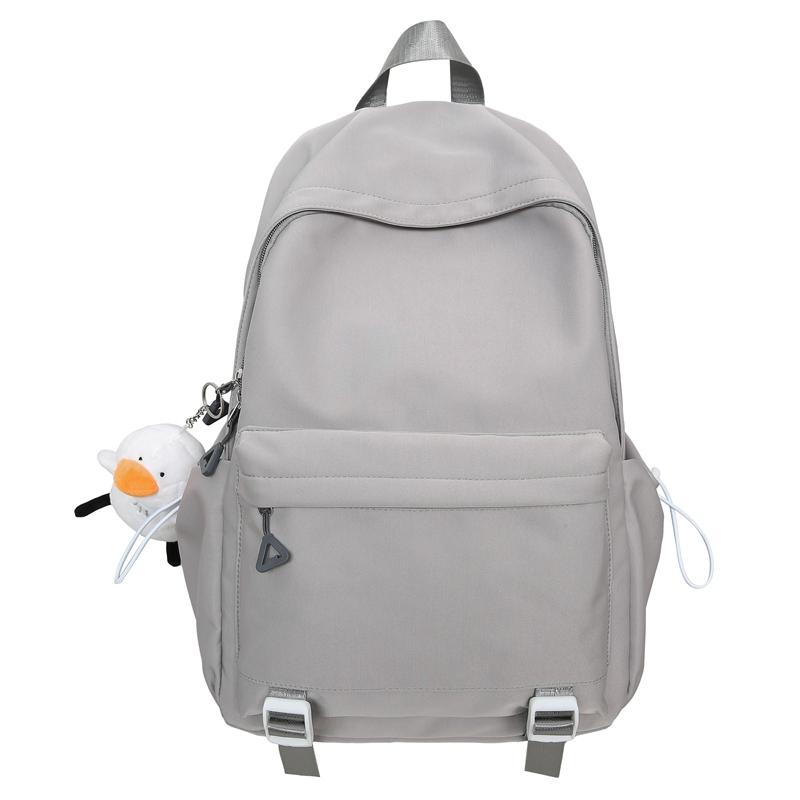 Large Capacity Student Schoolbag Solid Color Women Backpack Men Travel Backpack