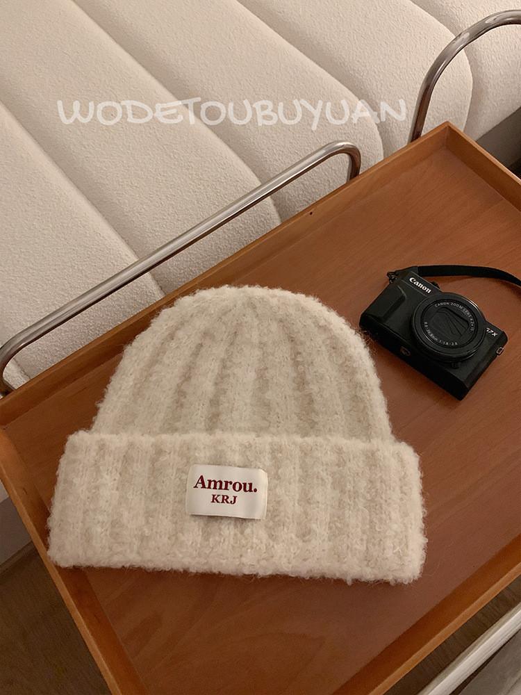 Soft Korean Cozy Style Women Knitted Hat Thick Warm Earmuff Beanie For Cold Weather