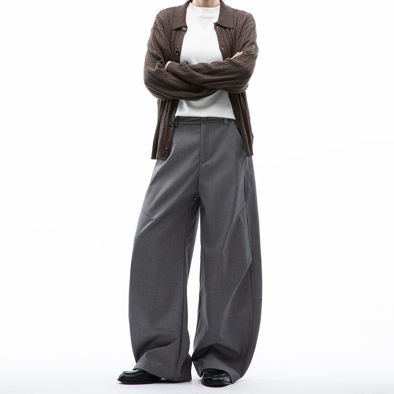 Dream Made Old Money Style Drapey Dress Pants for Men, Autumn Loose Straight Casual Pants with a High-End Feel