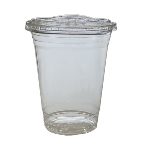 Niche Plus Takeout Clear Cups, 545ml, with Lids (Openable Strawless Lids), 50-Pack, 16SL