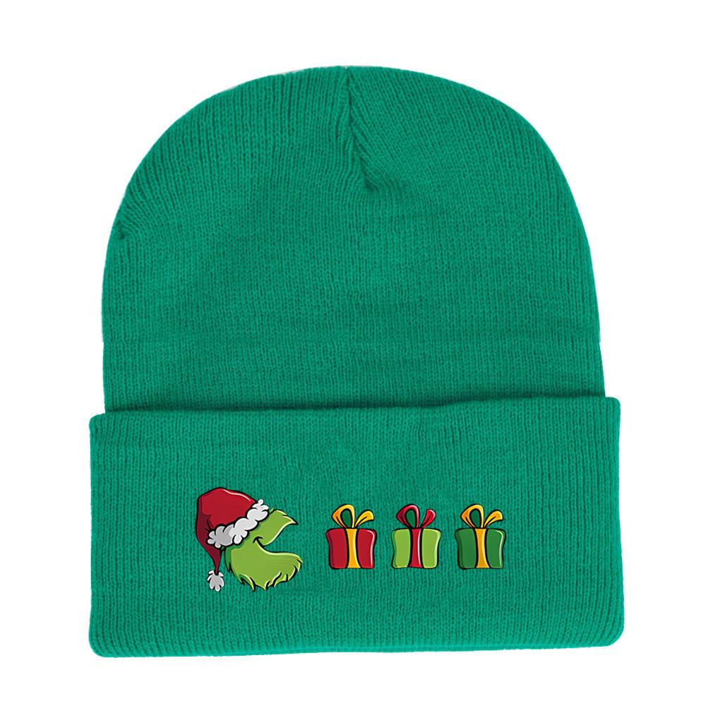 The Grinch Print Knit Hat With Earmuff Protection For Winter Warmth And Unisex Use
