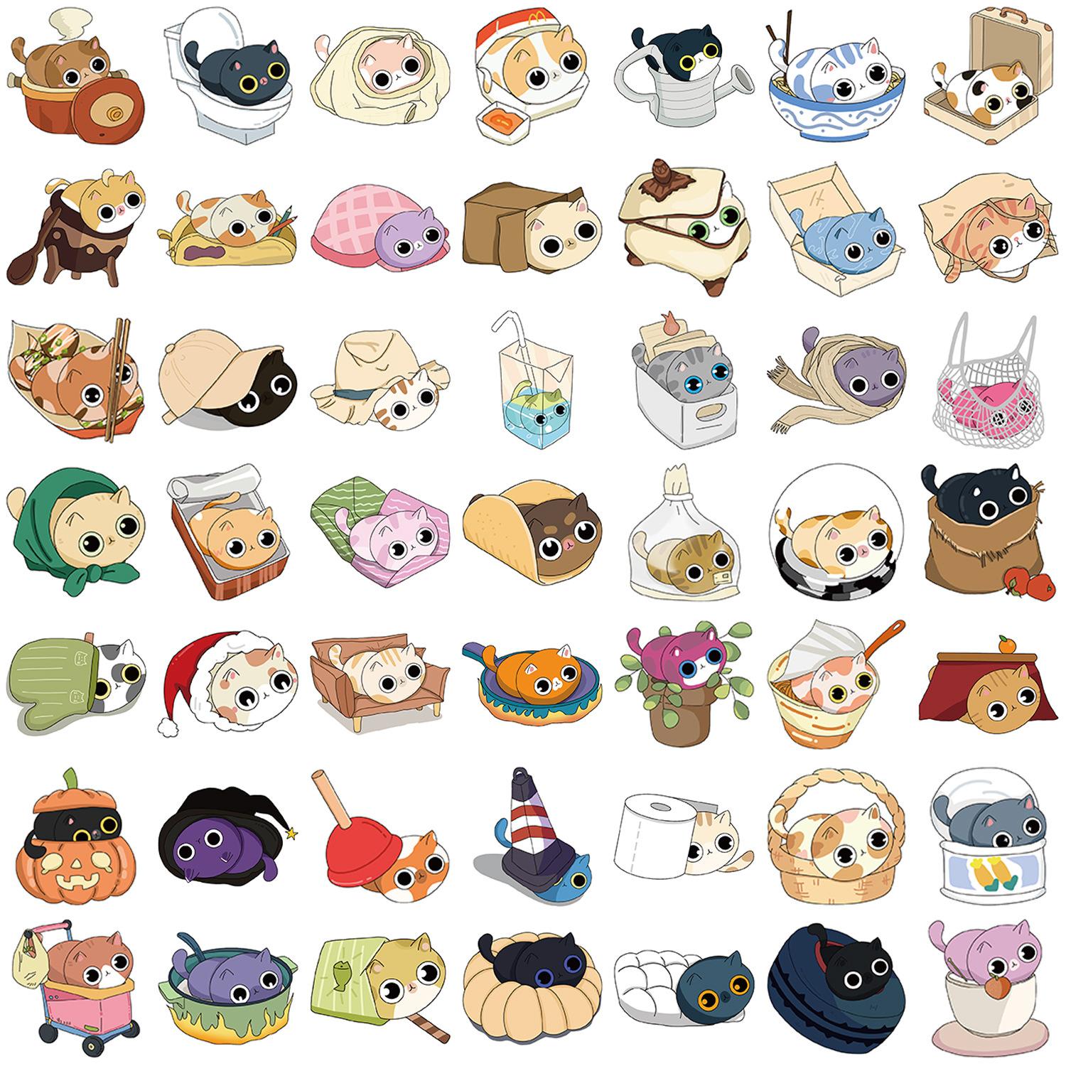 

DIY Waterproof Guitar Notebook Suitcase Decorated with 50 Cartoon Hide-and-seek Graffiti Stickers