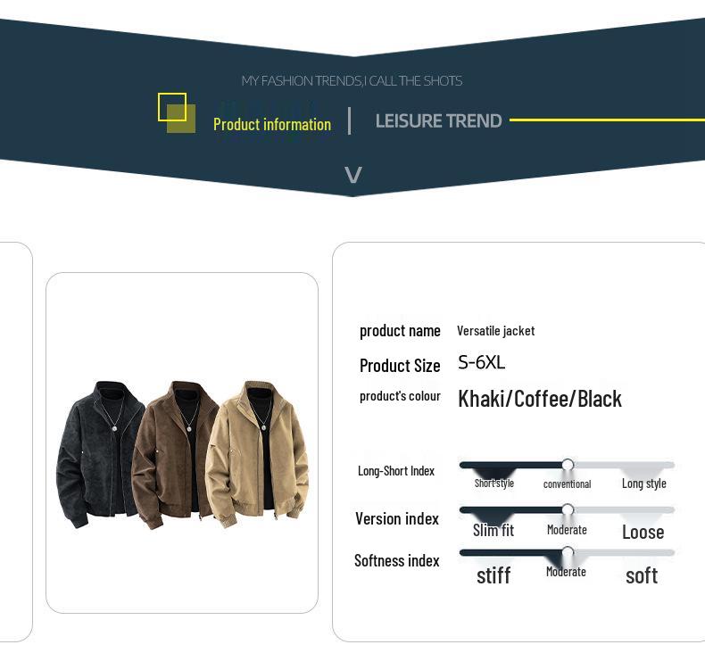 Men's Stand Collar Leather Jacket - American Style, Casual Loose Fit, Spring & Autumn Workwear Coat.