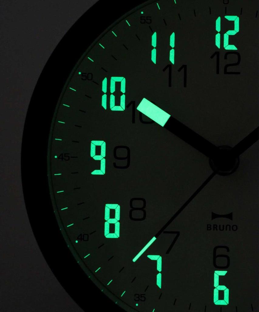 BRUNO Luminous 7-Segment Clock, Dark Gray, No Size, BCW045-DGY