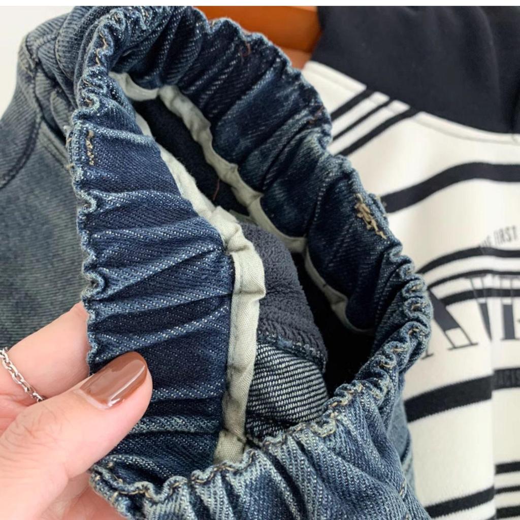 Boys' Winter 2025 Korean-Style Fleece-Lined Jeans: Cool & Stylish Toddler Pants