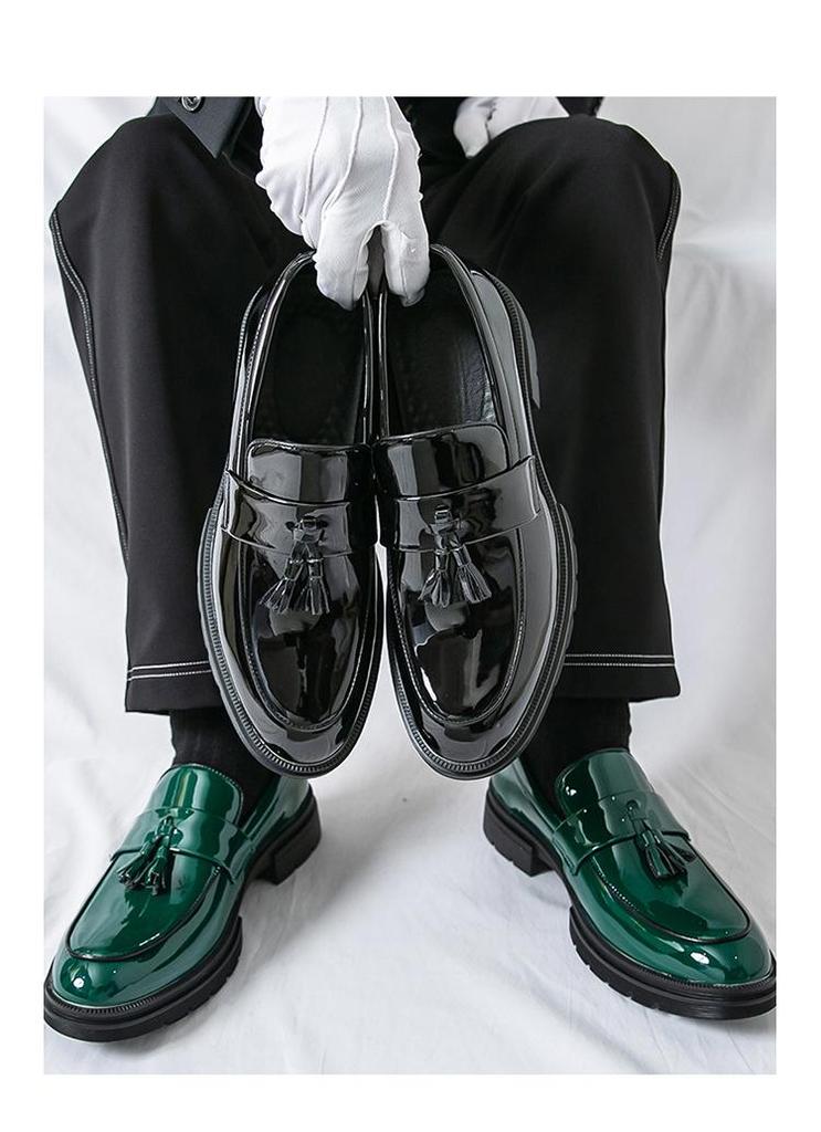 Men's Leather Cross-Strap Tassel Loafers: Pointed Toe Formal & Casual Versatile Shoes In Large Sizes