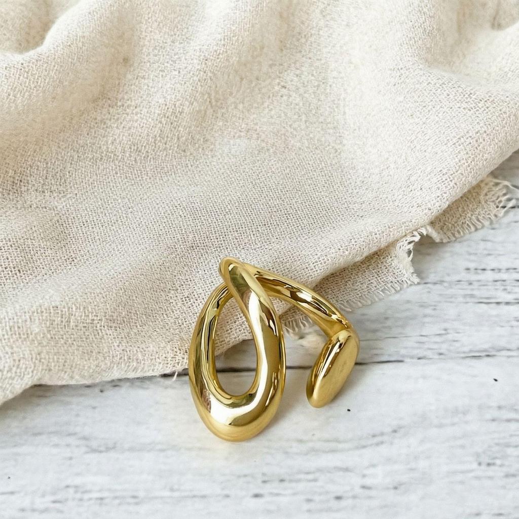 Geometrischer Hochglanz-Überkreuz-Offener Ring, S925 Silberplattiert - Damen Stapelbarer Zeigefingerschmuck