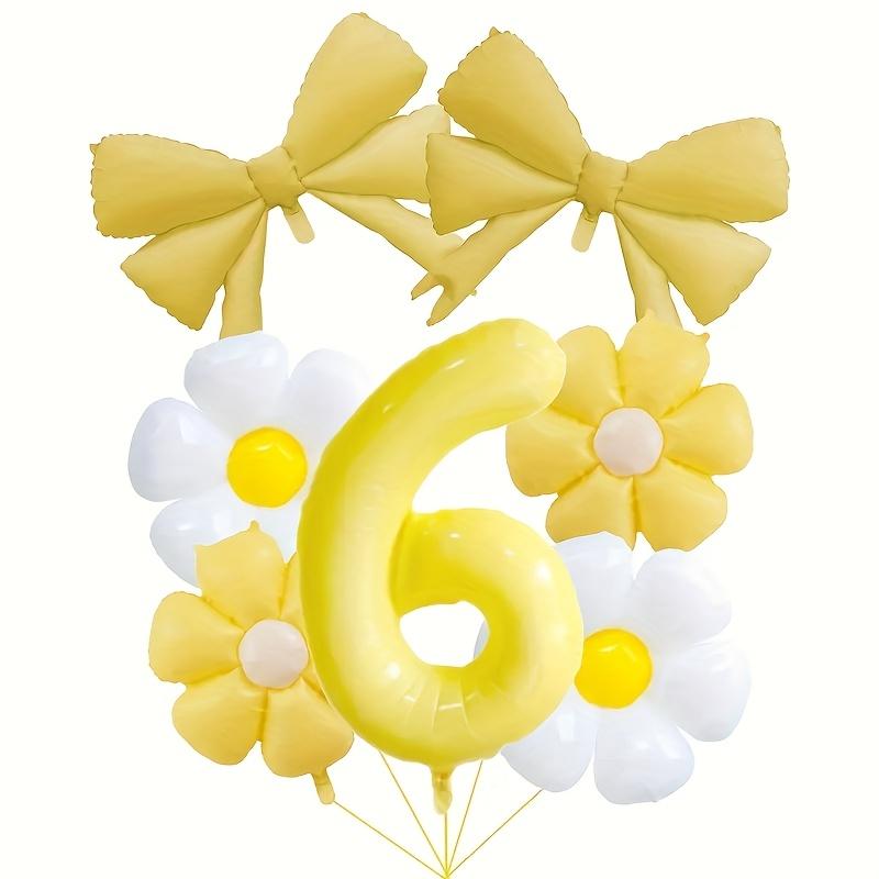 8pcs Daisy Flowers Yellow 1-9 Number Foil Balloons Boy and Girl Favorat Balloon Birthday Party Decoration Baby Shower Gifts