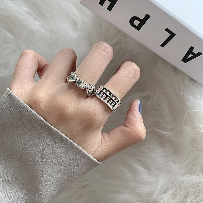 Chic Retro 925 Silver Couple Ring Unique Design Perfect For Hip Hop Style Parties