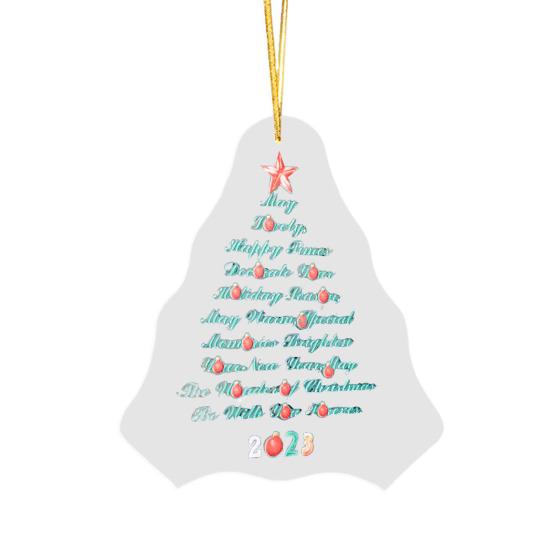 Winter Acrylic Ornaments Merry Christmas Hanging Ornament for Christmas Tree Frosted