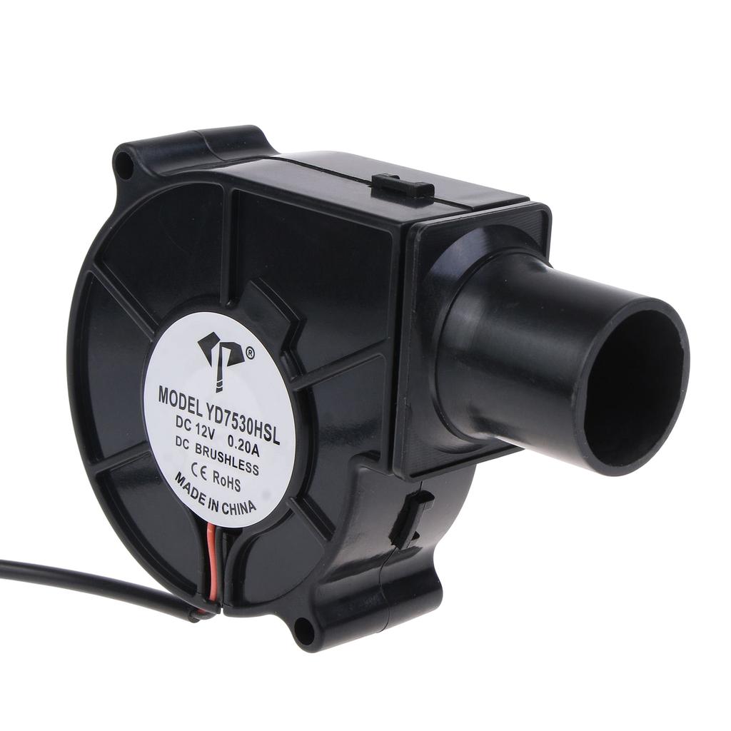 12V 7cm 7530 Grătar Grătar Ventilator pentru grătar Suflantă cu rulment de ulei cu conductă de aer 3700RPM Volum mare de aer Viteză mare 5,5x2,1mm