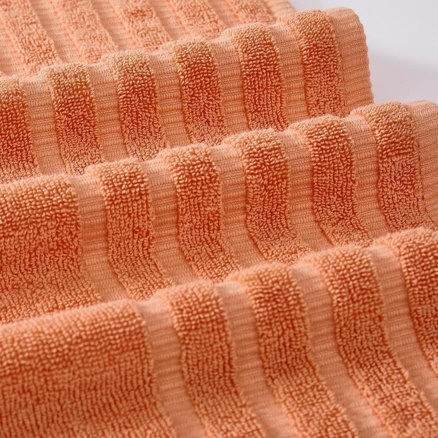 Organic Vines 6Piece 100 Cotton Towel Set Yarn Dyed Jacquard Solid Design for Bathroom and Spa Use Includes 2 Bath Towels 2 Han