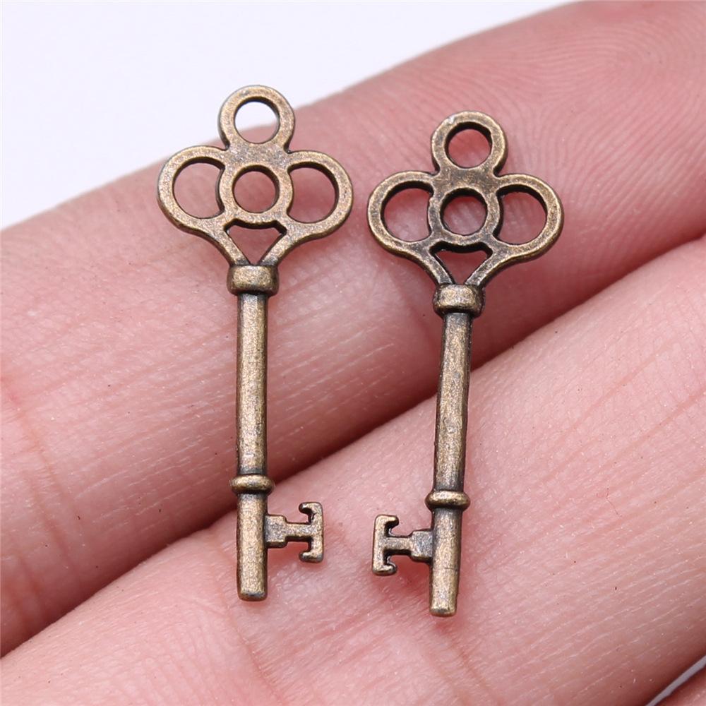 40pcs Cute Small Key Charms For Jewelry Making DIY Crafts Making Findings Handmade Tibetan Jewelry