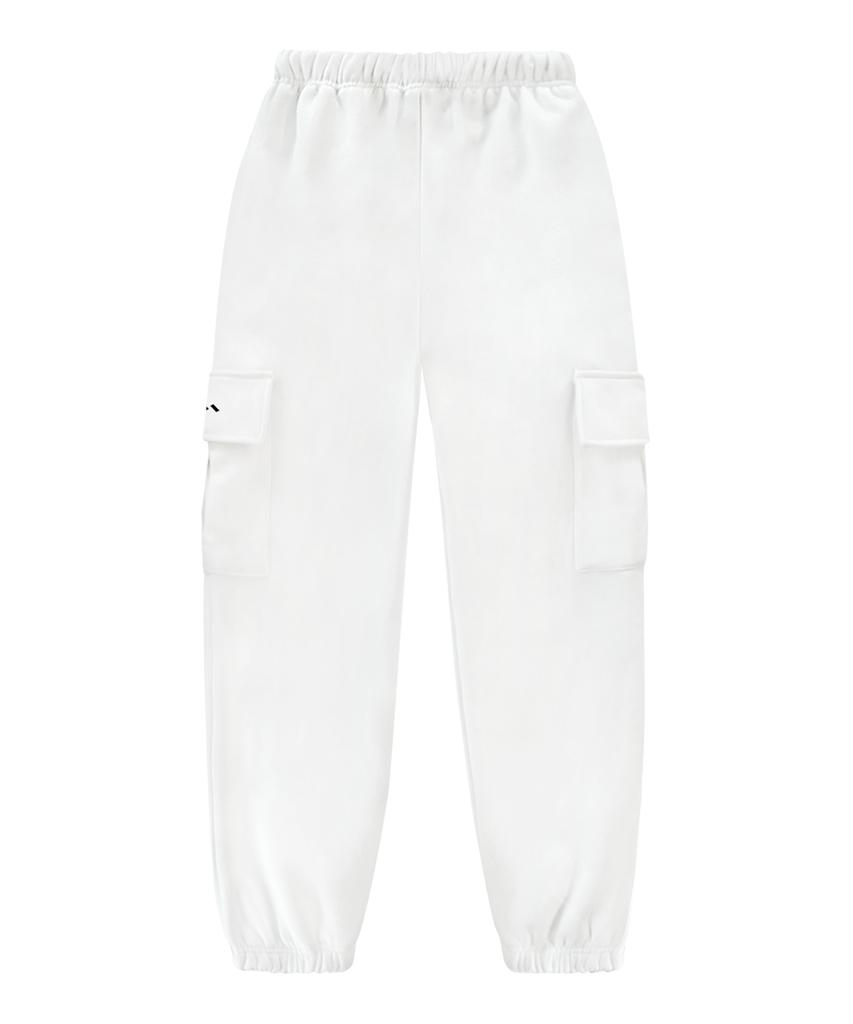INJIACTIVE Fleece Cargo Jogger White