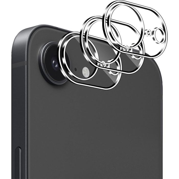 Film de protection - pour iPhone 16e - Verre trempé - Anti-rayures - Antichoc - Transparent - Lot de 3