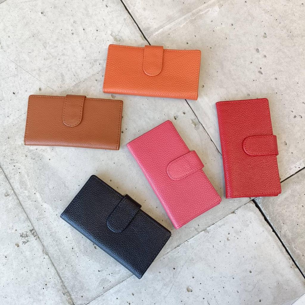 [mauve] Genuine Leather Medium-Size Wallet-Style Card CaseSlim, Perfect Gift for Passport Holder (MCamel)