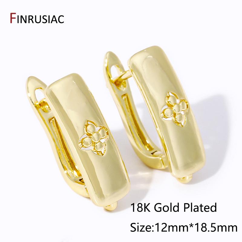 18K Gold Plated Brass Fastener Earrings Hooks Clasps,Earring fixtures,Shvenzy Earwire For DIY Handmade Earrings Making Findings