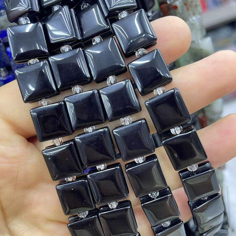Naturstein Achat Kristall gerillte quadratische Schmuck-DIY-Accessoires, 10x10 unregelmäßige Stücke