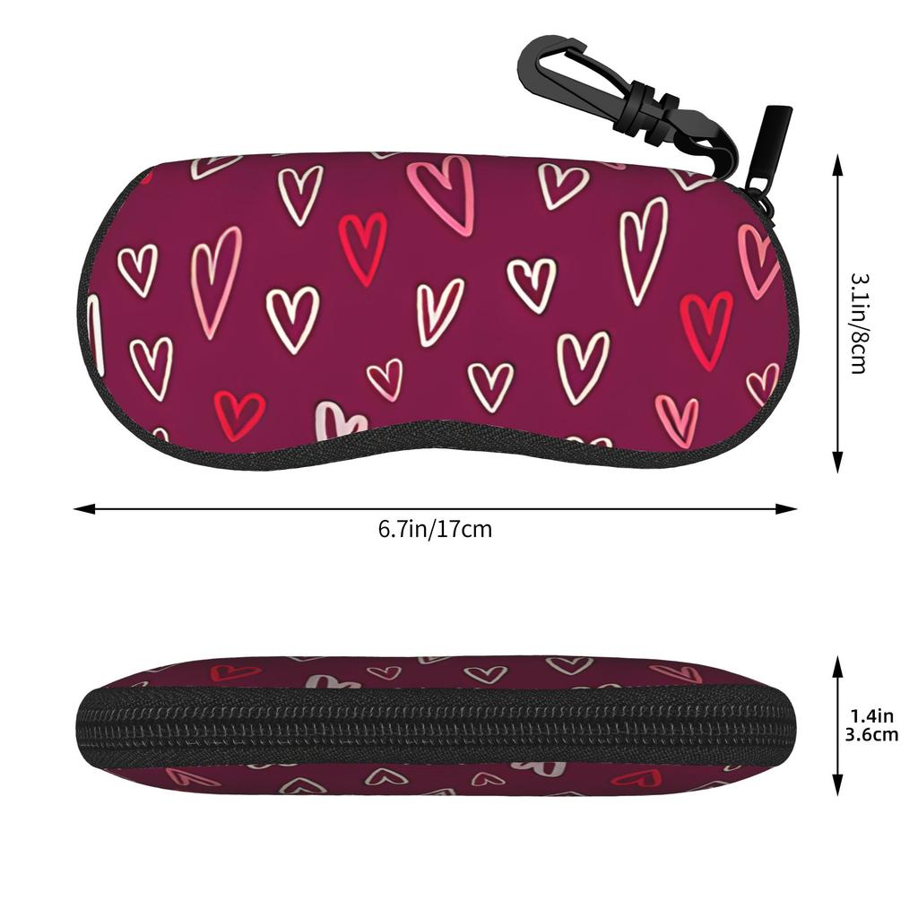 pink hearts gift for lover Glasses Case Gifts For Women Men  Box  Eyeglasses Box Charming Eyewear Container