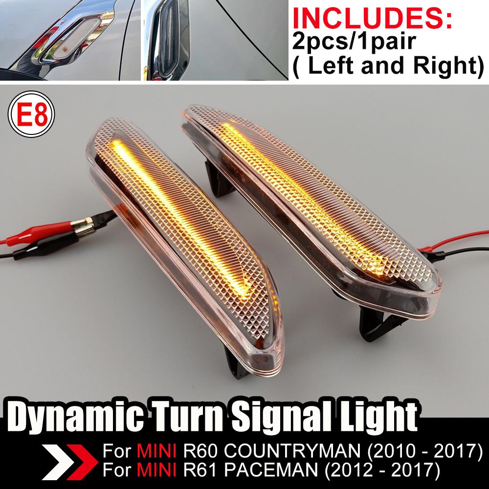 Luz Indicadora de Pisca LED Dinâmico para Carro Luz de Sinalização Sequencial Luz Marcadora Lateral para Mini R60 Countryman R61 Paceman 2016 2017