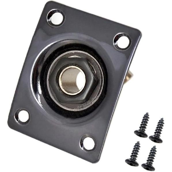 Square Metal 1/4 Output Jack Plate Input Jack Socket for Electric Guitar Bass (Gold)