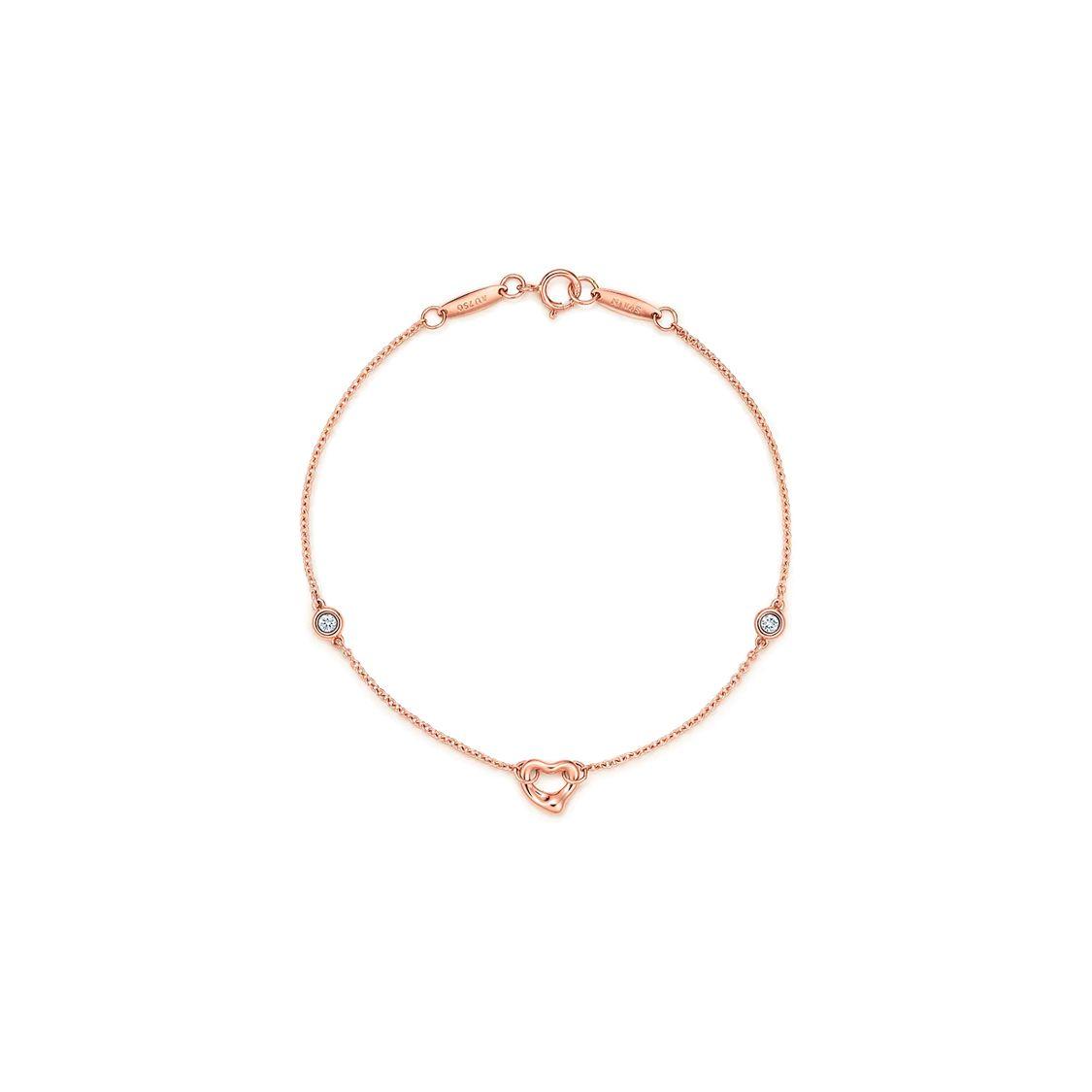 

Tiffany & Co. Diamonds By The Yard™ Open Heart Letter Hollow Decoration 18K Rose Gold Bracelet Women bracelet 60149892 F,Rose Gold