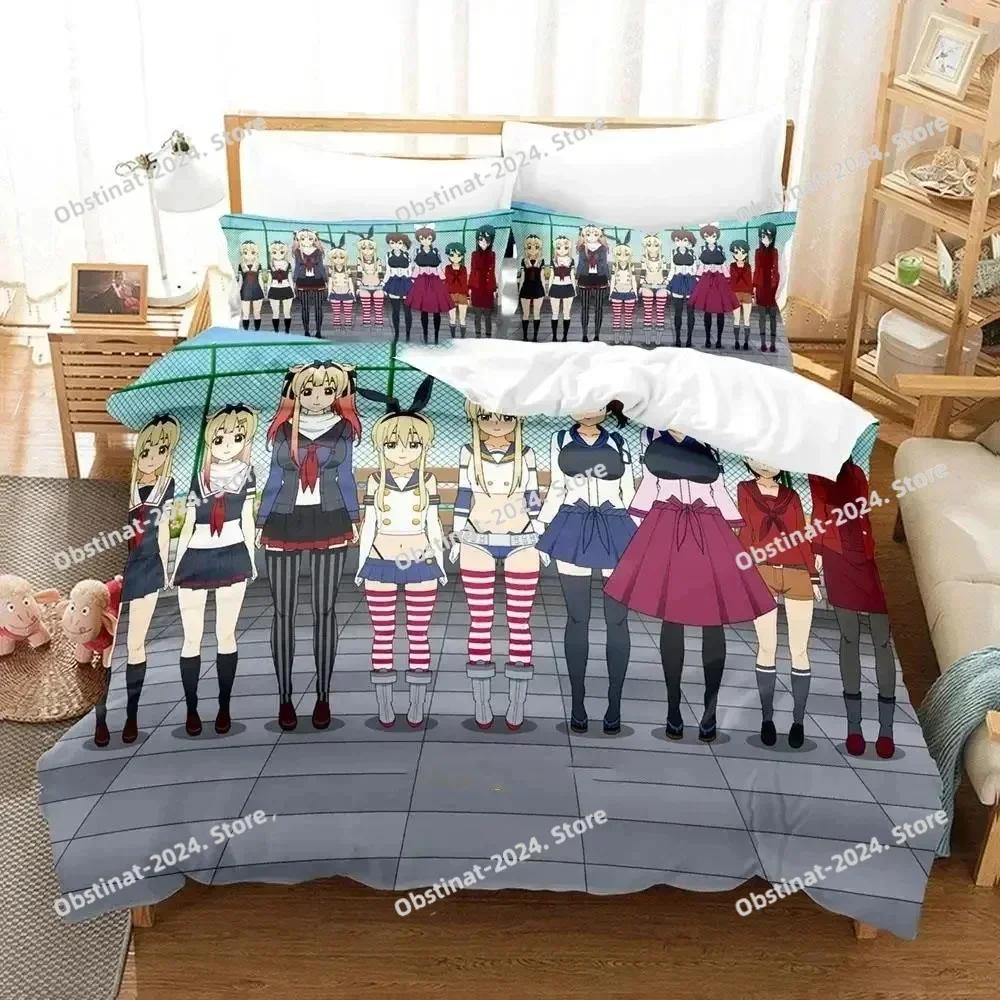 Anime Kantai Collection Bedding Set Print single Comforter Quilt Bed Cover Duvet Cover Pillow Case 3 Pieces Sets Kids Adult Size