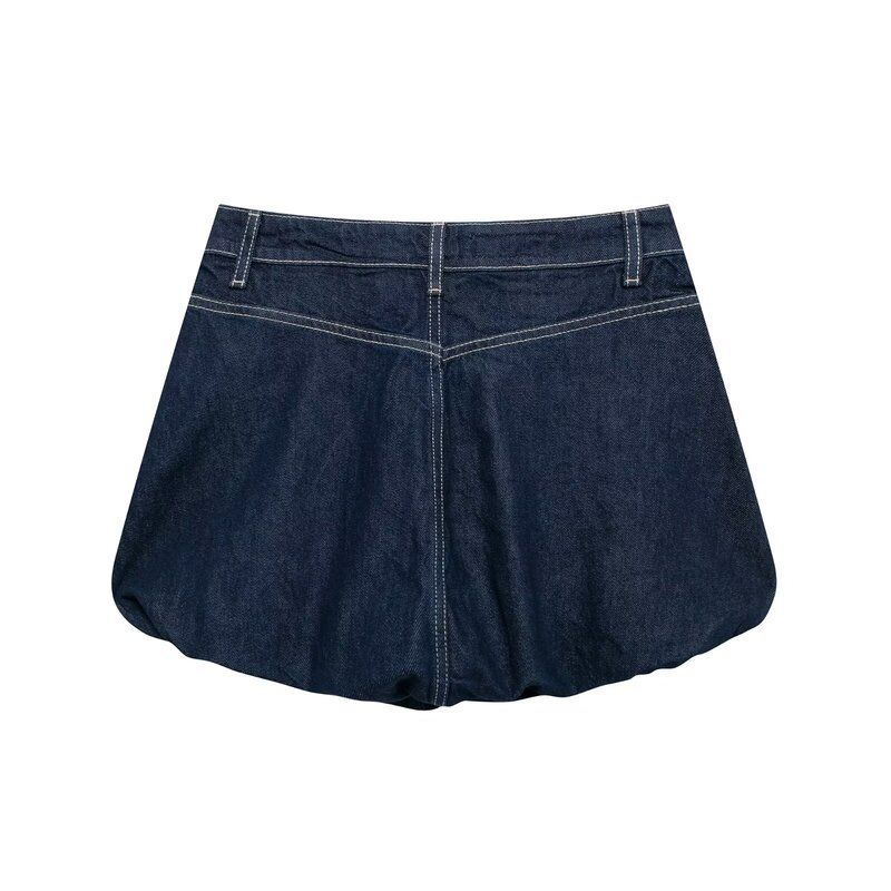 Fashion Style 2024 Autumn New Women's Clothing Stylish Easiest for Match Balloon Style Denim Skirt 2569290