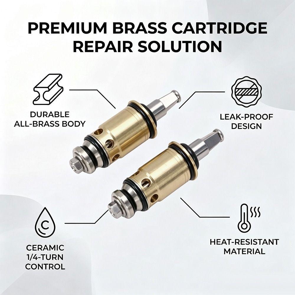 2pcs set Hot Cold Water Faucet Cartridge Brass Material Water Valve Core For Faucet Repair