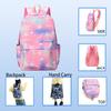 Set Zaino con Stampa Fiocco di Neve Degradé 3 Pezzi, Zaino Scolastico Impermeabile con Borsa Pranzo e Astuccio
