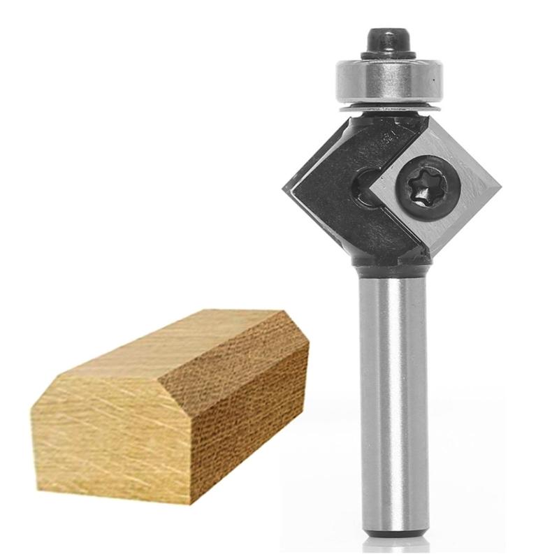 8mm Shank 45 Degree Chamfer Edge Forming Router Bit Bevel Flush Trim Bit Woodworking Milling Cutter Bits Cutter Tool