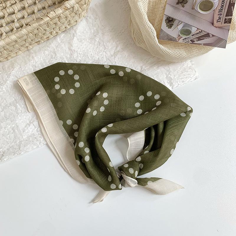 Kopftuch Sommer Damen Ländlich Frühling und Sommer Neue Mode Vielseitiges Stirnband Multifunktionaler Outdoor-Schal Seidenschal Hals Kleiner quadratischer Schal