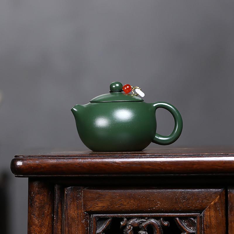 

Chinese Yixing Purple Clay Teapot Handmade Small Capacity Xishi Tea Pot Raw Ore Green Mud Kettle Household Zisha Tea Set 100ml