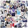 50 Pieces Blue Rock Anime Sticker Set Waterproof PVC Stickers