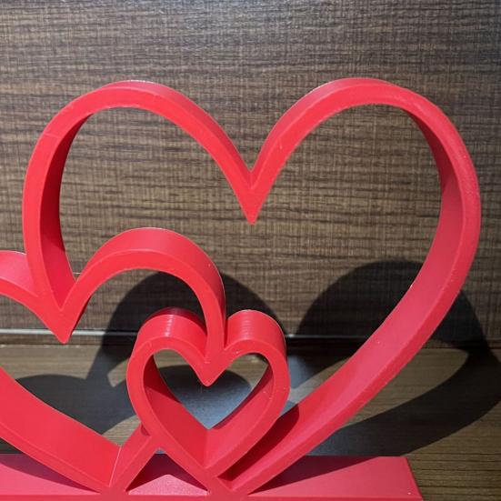 Heart Sculpture 3D Printed Plastic Love Heart Figurine for Wedding Anniversary Couples Gift Modern Heart Statue