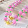 Vintage Purple Quartz Rock Natural Chalcedony Contrasting Color Necklace Spring