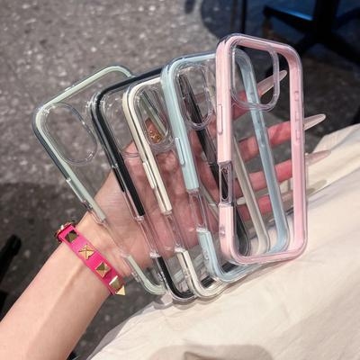 Colorful Two In One Acrylic Suitable for Apple 16 Mobile Phone Case IPhone 15 Protective Case 14 High Transparency 13 Soft Edges