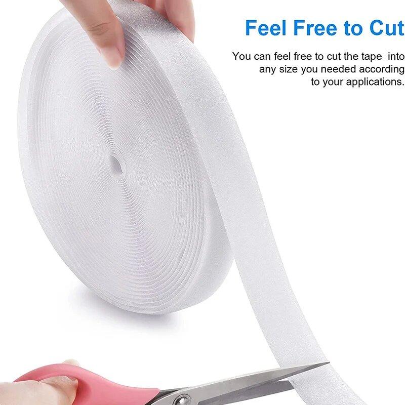10Meter Non-Adhesive Magic Nylon Strap Sewing Hook and Loop Stickless Fastener Tapes No Glue DIY Accessories 20/25/30/50mm White