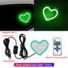 Car LED window lights interior decoration lights glowing heart atmosphere lights USB wiring car modification neon Car Decoration
