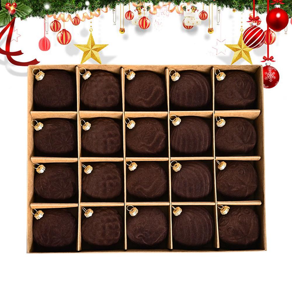 20PCs/Box Velvet Christmas Ornaments Balls Set, 6cm Flocked Shatterproof Plastic Xmas Baubles Xmas Tree Ornaments Party Decor