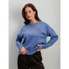 T-shirt da donna elegante, taglio boxy, maniche lunghe, tessuto premium morbido, miscela di cotone minimalista e confortevole, ideale per outfit quotidiani