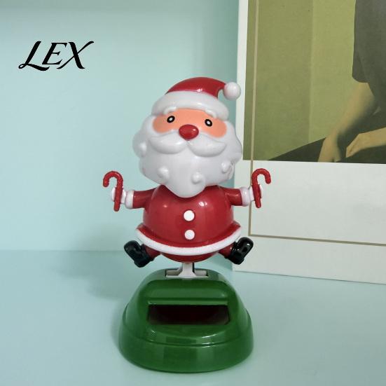 Festliche Auto-Innenraum-Accessoires Solarbetriebenes tanzendes Ornament, Kreative Armaturenbrett-Weihnachts-Cartoonfigur für den Weihnachtsmann Auto-Dekoration,