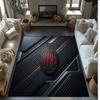 Tappeto in Flanella Stampato AC Milan Antiscivolo Morbido Poliestere Tappeto per Pavimento Tappetino Decorativo da Interno per Camera da Letto Soggiorno Divano Sala Giochi Decorazione Casa