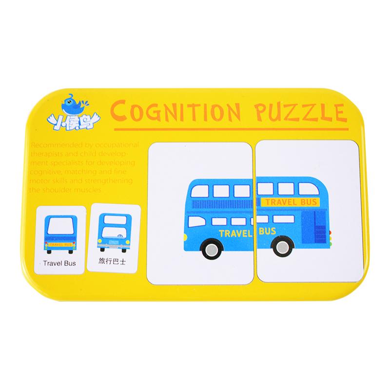 Children s Literacy Cognitive Card Iron Box Early Education Animal Fruit Transportation Matching Card Puzzle Educational Toys
